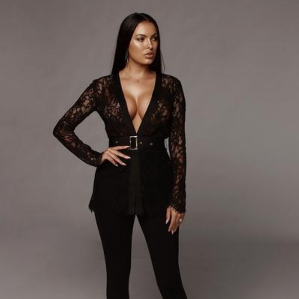 NEW JLUXLABEL Black Lace Cardigan